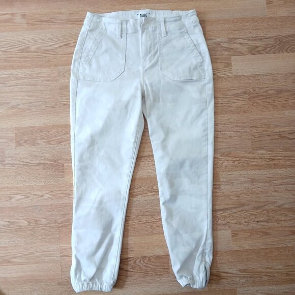 PAIGE Premium Denim Mayslie Jogger in Faded Beige Camo Size 27 - Picture 5 of 9